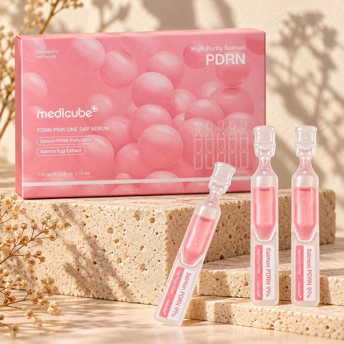 Medicube PDRN Pink One Day Serum – serum w ampułkach, 10 × 1,5 ml