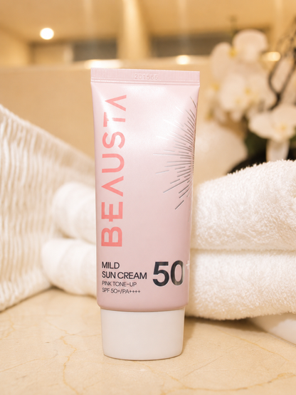 BEAUSTA Mild Sun Cream Pink Tone-Up SPF50+, 50 ml
