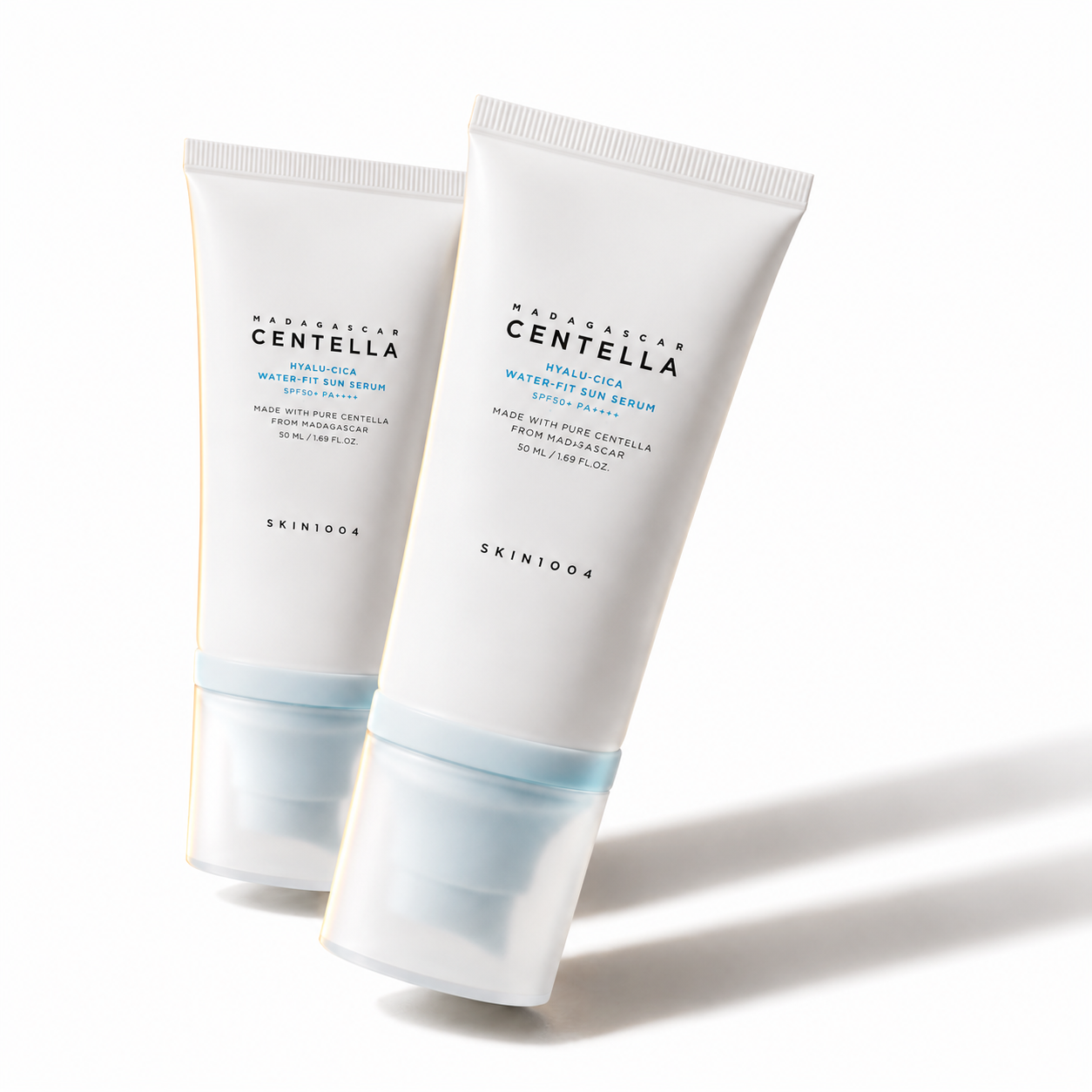 SKIN1004 Madagascar Centella Hyalu-Cica Water-Fit Sun Serum SPF50+ PA++++ Twin Pack, 2 × 50 ml