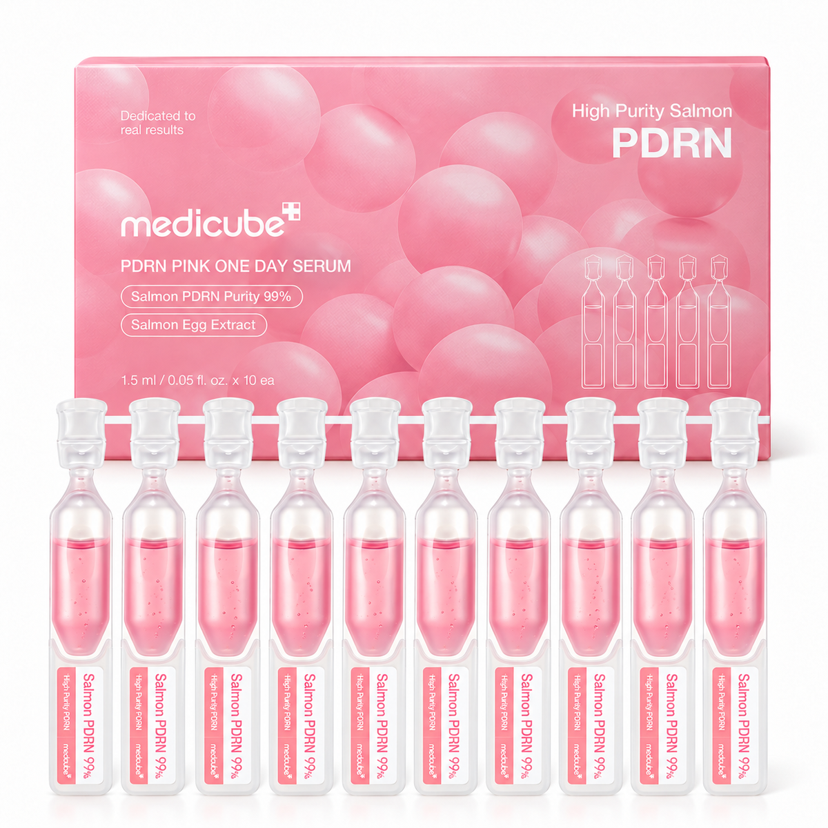 Medicube PDRN Pink One Day Serum – serum w ampułkach, 10 × 1,5 ml
