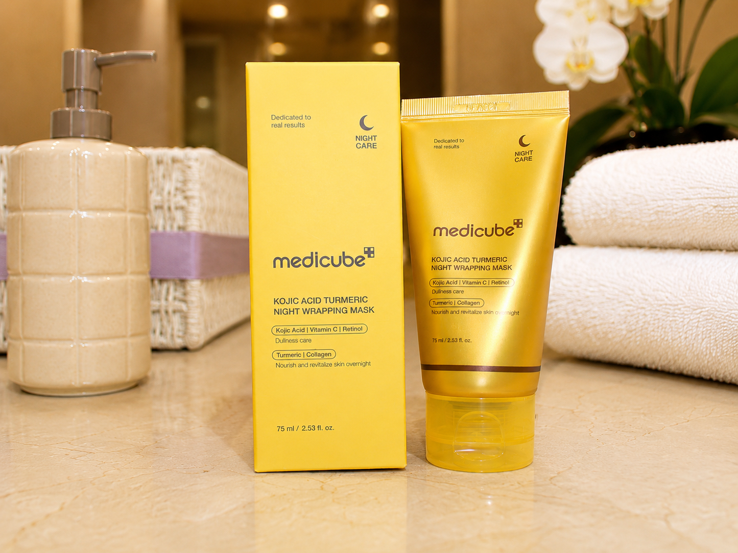 Medicube – Kojic Acid Turmeric Night Wrapping Mask 2.0, 75 ml
