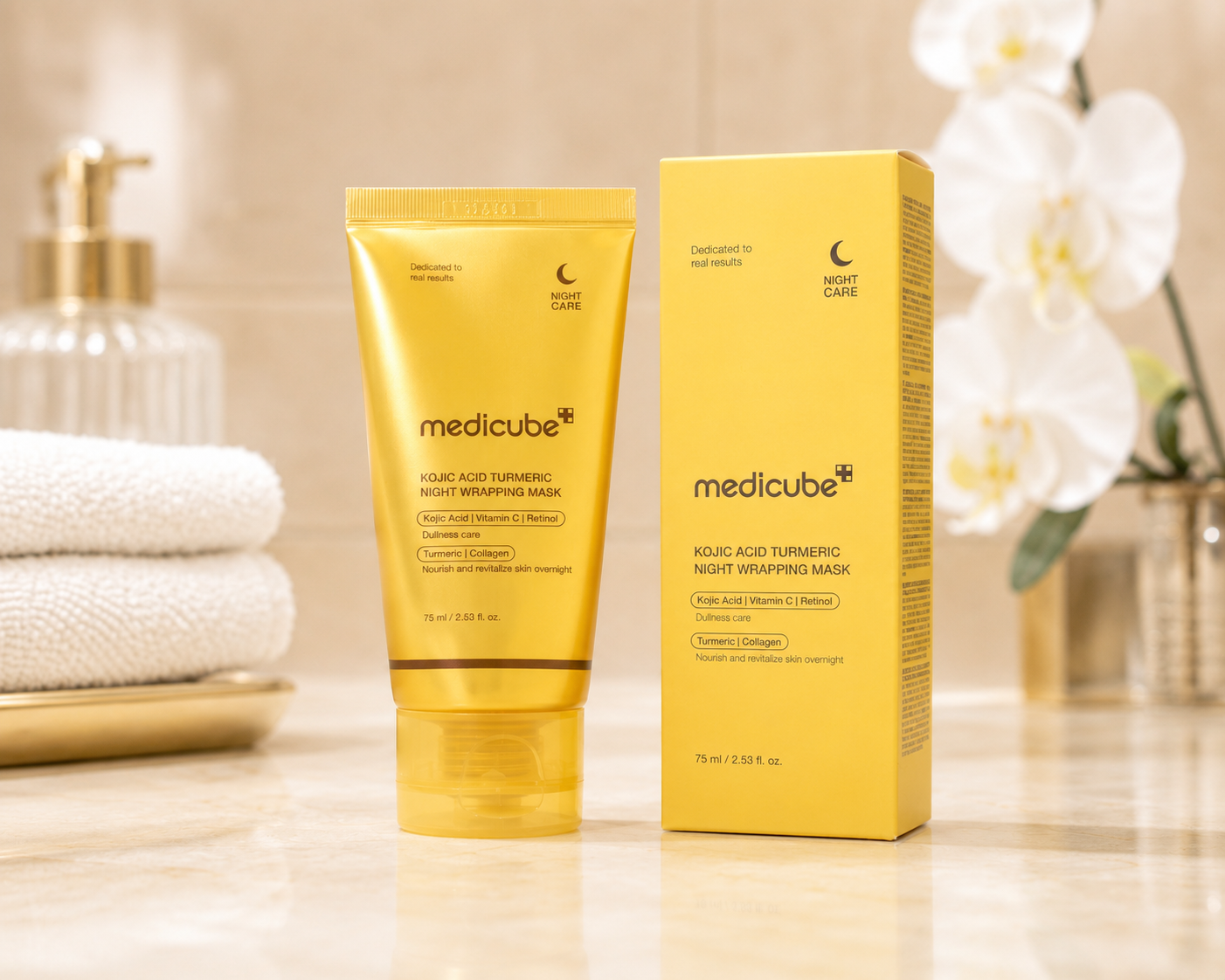 Medicube – Kojic Acid Turmeric Night Wrapping Mask 2.0, 75 ml