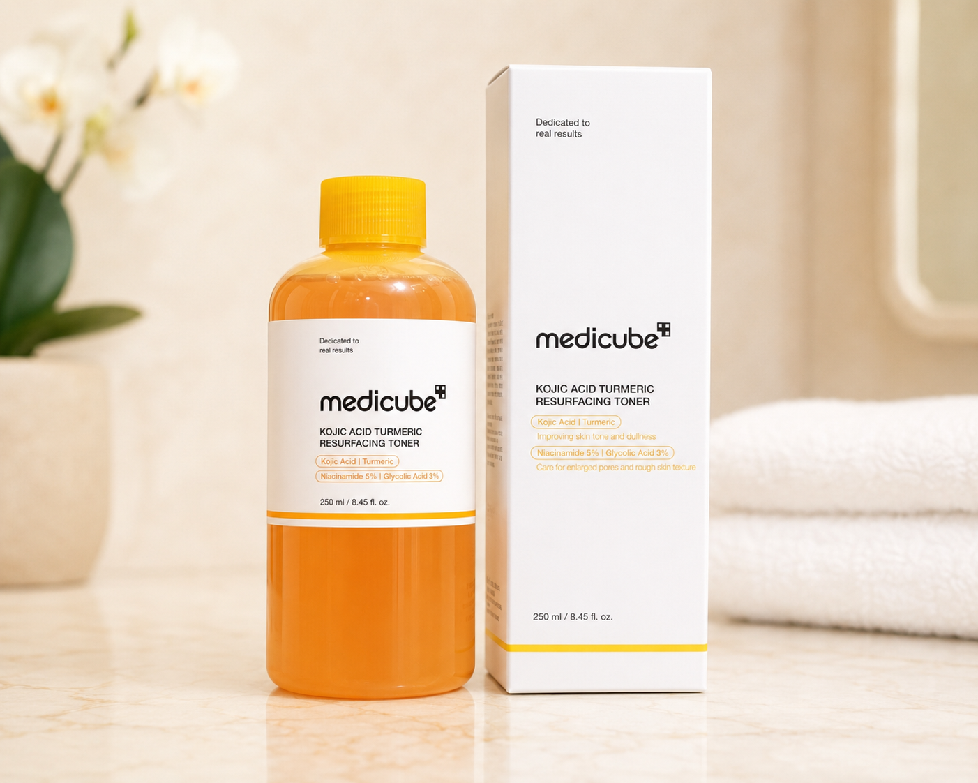 Medicube – Kojic Acid Turmeric Resurfacing Toner, 250 ml