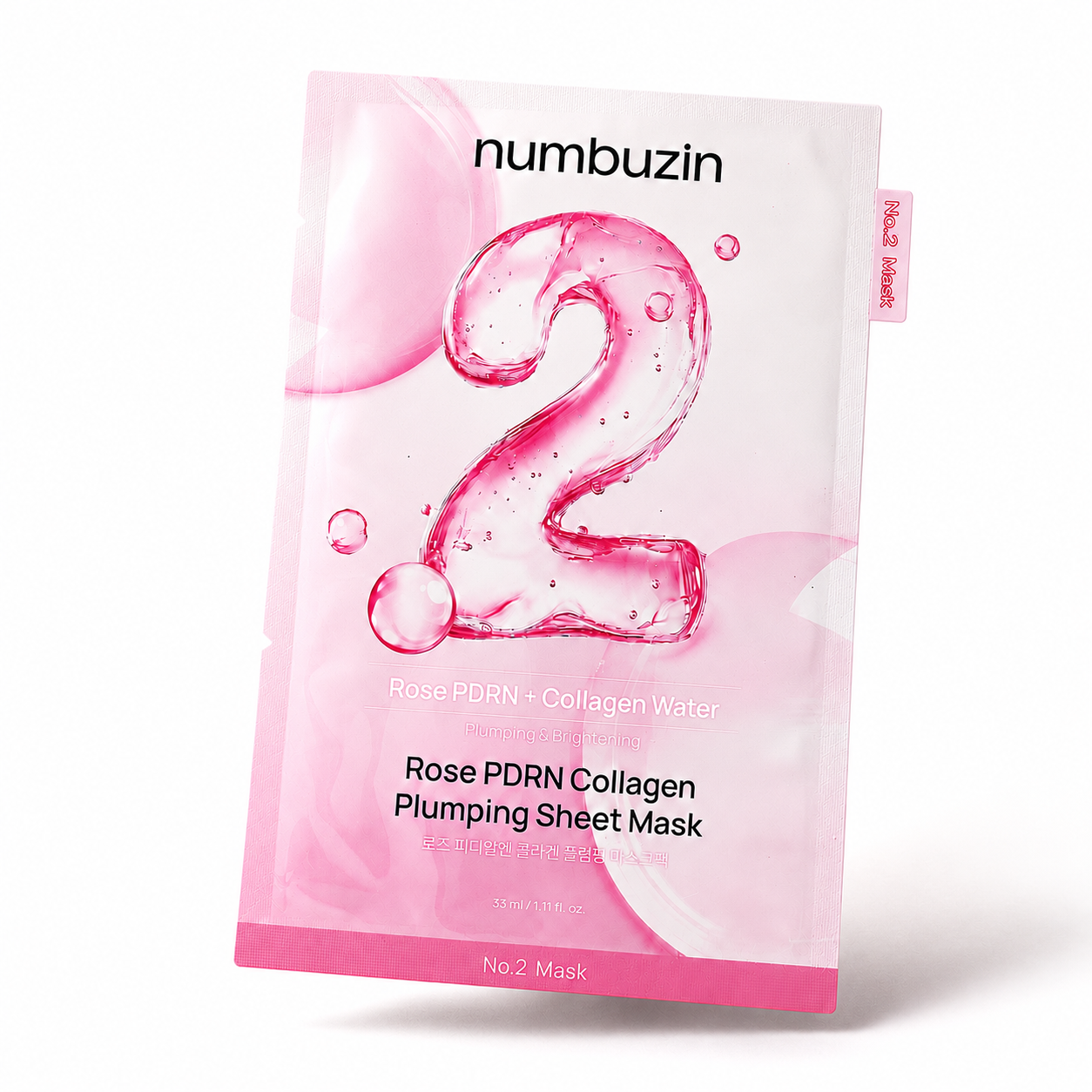 Numbuzin - No.2 Rose PDRN Collagen Plumping Sheet Mask, 1 szt.