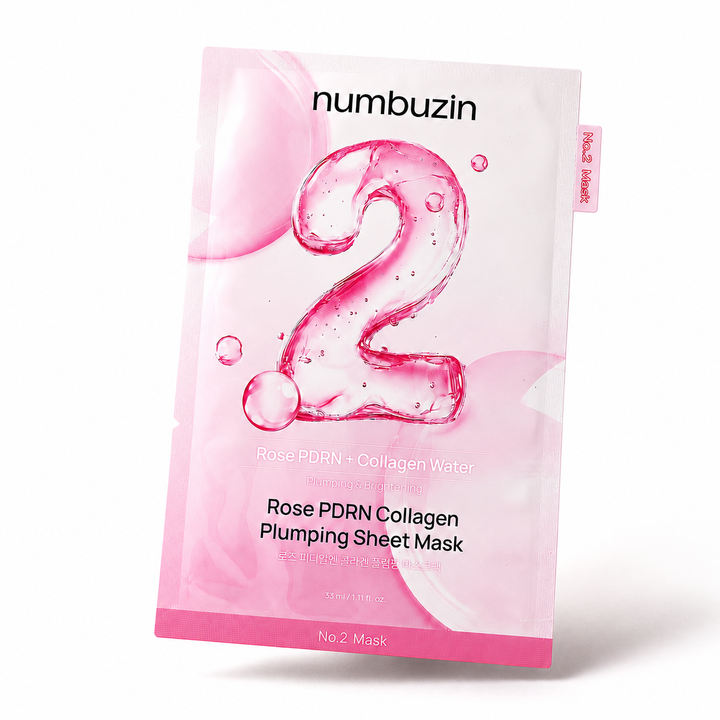Numbuzin - No.2 Rose PDRN Collagen Plumping Sheet Mask, 1 szt.