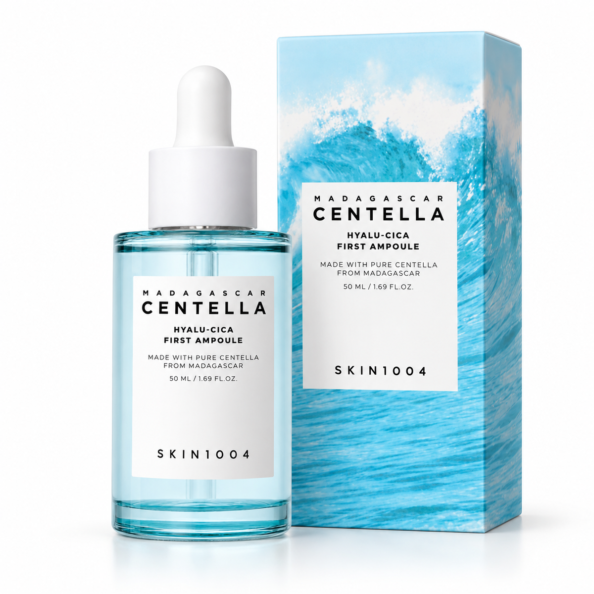 SKIN1004 Hyalu-Cica First Ampoule – ampułka nawilżająca i kojąca do twarzy, 50 ml