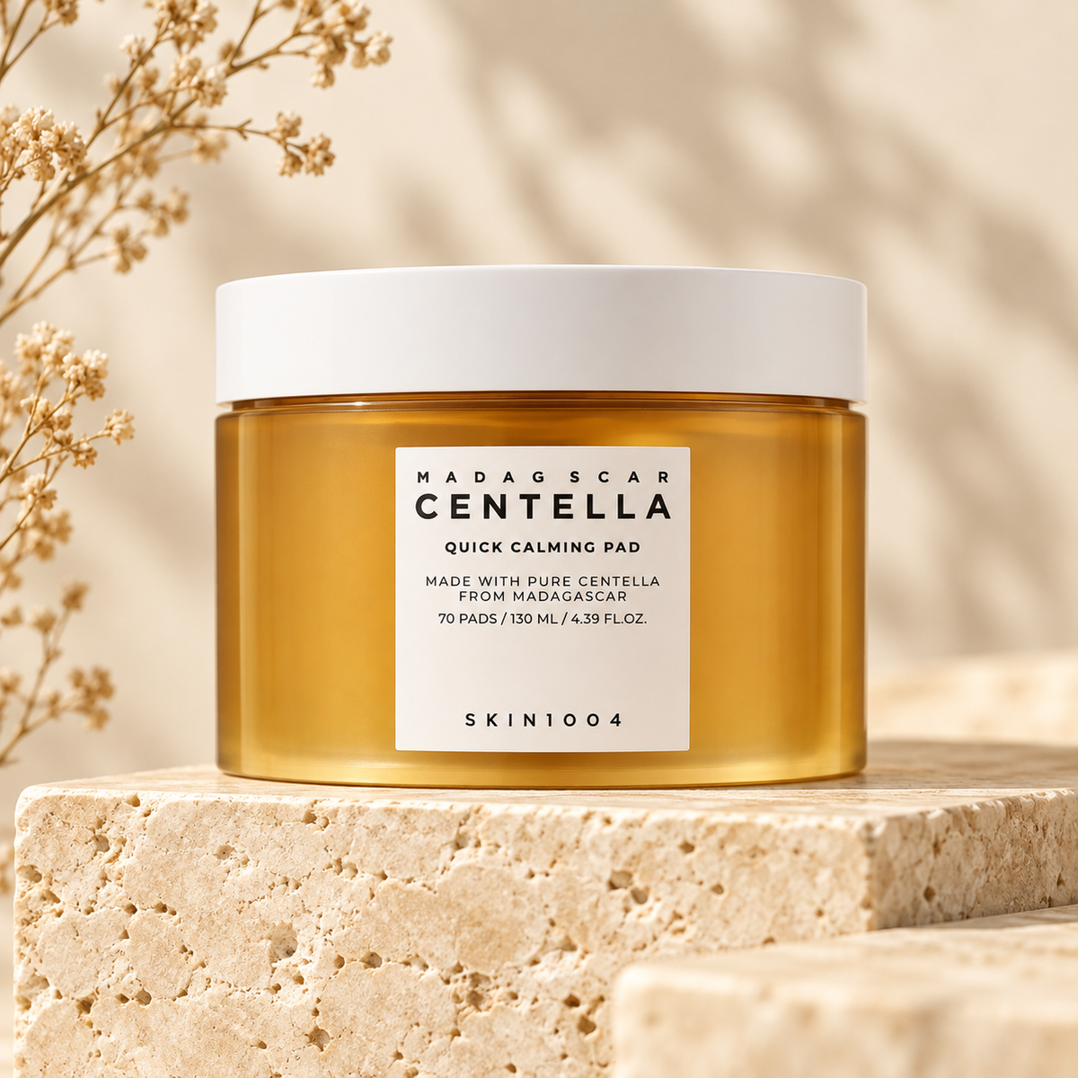 SKIN1004 Madagascar Centella Quick Calming Pad – płatki tonizujące i kojące do twarzy, 70 szt. / 130 ml