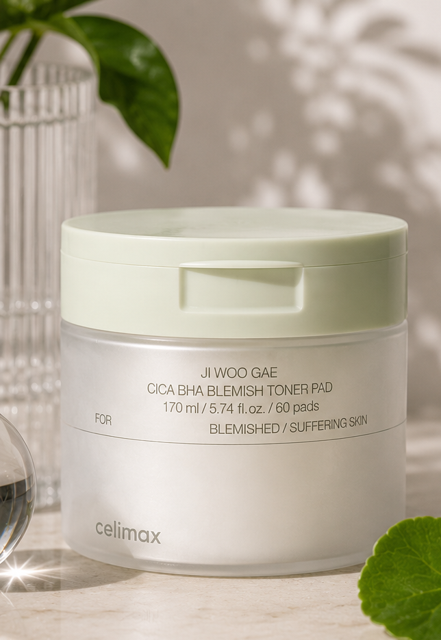 Celimax Ji Woo Gae Cica BHA Blemish Toner Pad, 60 płatków
