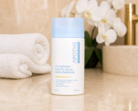 APOTHE UV Cera 6X Lacto Aqua Sun Essence - nawilżająca esencja przeciwsłoneczna do twarzy, 50 ml