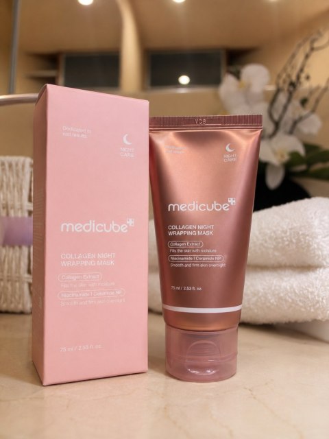 Medicube Collagen Night Wrapping Mask - kolagenowa maska ujędrniająca na noc do twarzy, 75 ml