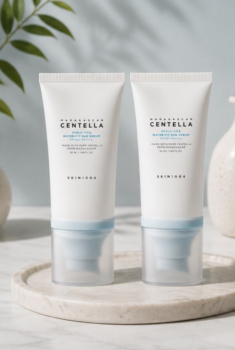 SKIN1004 Madagascar Centella Hyalu-Cica Water-Fit Sun Serum SPF50+ PA++++ Twin Pack - nawilżające serum przeciwsłoneczne do twar
