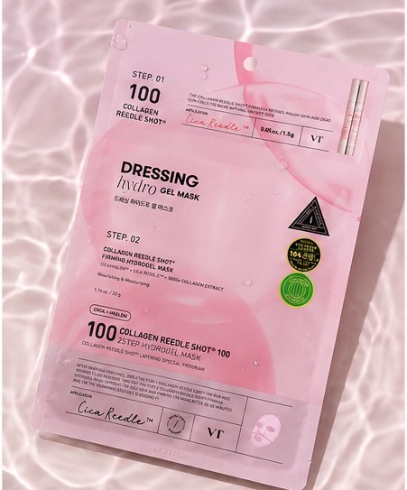 VT Cosmetics Collagen Reedle Shot 100 2-Step Hydrogel Mask - dwuetapowa maska hydrożelowa ujędrniająca z kolagenem, 1 szt.