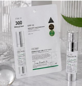 VT Cosmetics Reedle Shot 300 2-Step Mask - dwuetapowa maska wygładzająca i regenerująca do twarzy, 1 szt.