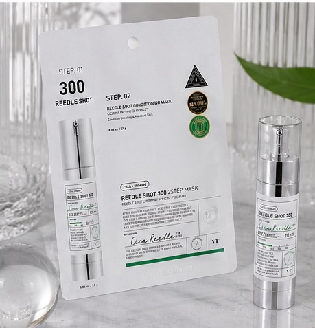VT Cosmetics Reedle Shot 300 2-Step Mask - dwuetapowa maska wygładzająca i regenerująca do twarzy, 1 szt.